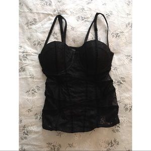 Charlotte Russe Black Lace Corset Bustier Top